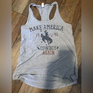 Make America Cowboy Again Racerback Tank Size Medium